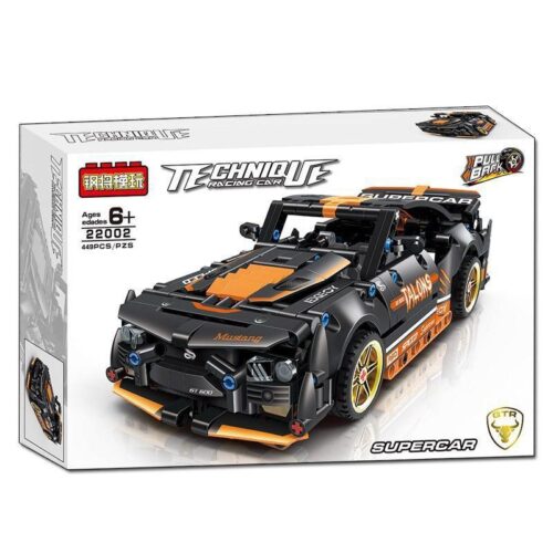 Bộ lắp ráp Gang Jiang Toys 22002 Xe Mustang Đen Kéo Lùi hộp sản phẩm, đồ chơi mô hình siêu xe cho con trai 6 tuổi, giá tốt