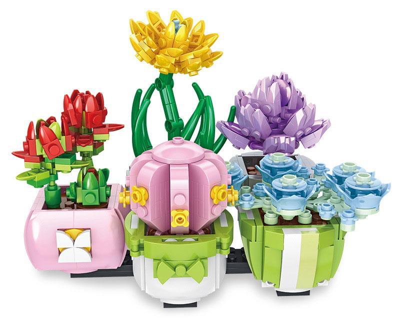 Bộ lắp ghép cây mọng nước GAOMISI T1041 sắc màu tươi mới, đồ chơi giáo dục cho bé gái 3 tuổi, giá tốt.