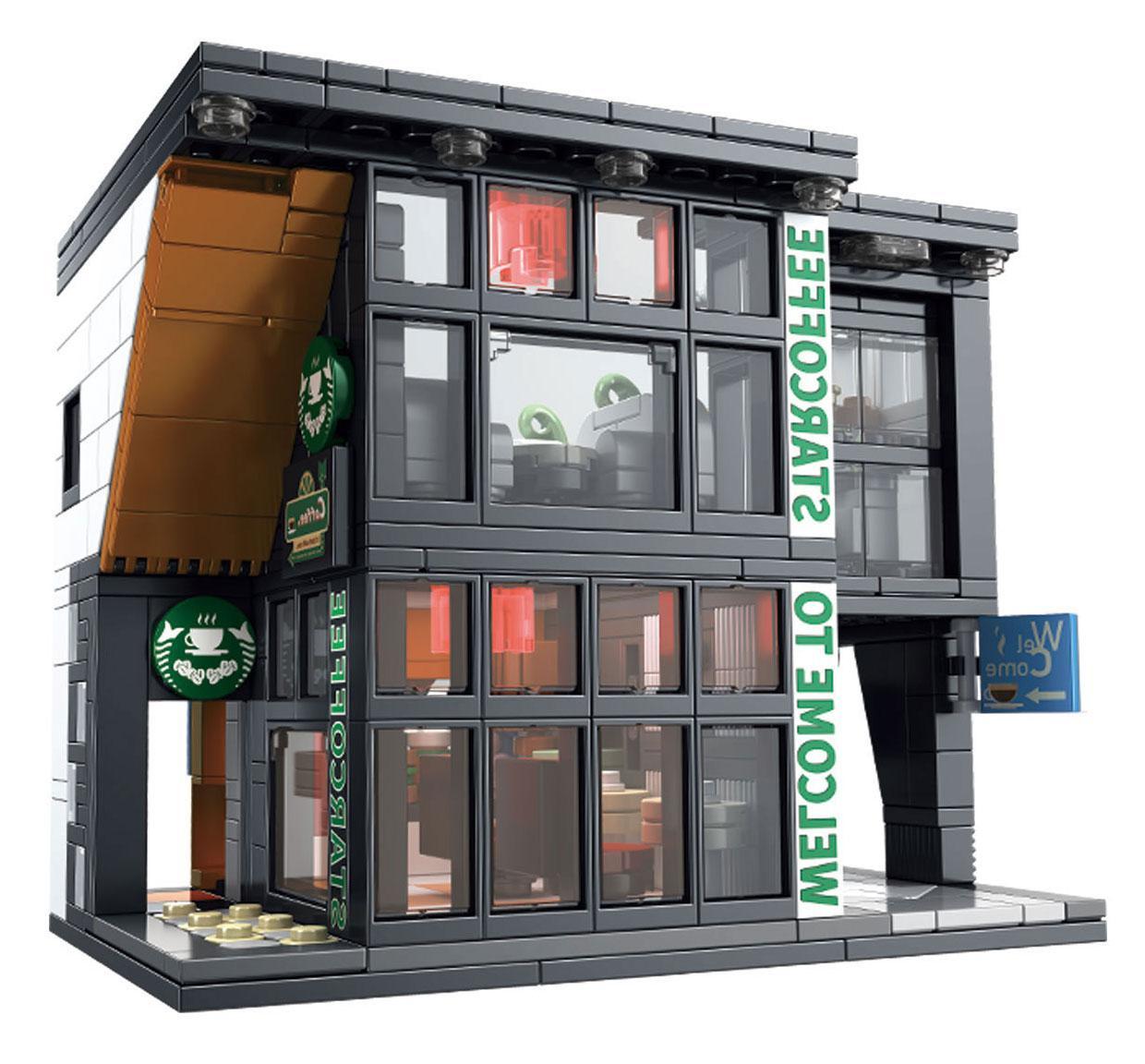 Mô hình Quán Cà Phê Star Coffee GAOMISI T2071 581 mảnh, đồ chơi mô hình Kiến Trúc Tinh Xảo có đèn LED cho bé trai bé gái 6 tuổi, giá tốt