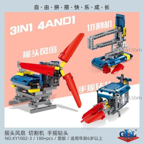 Mô hình giàn khoan lớn được lắp từ 4 bộ GBL KY1002, một lựa chọn đồ chơi STEM sáng tạo cho bé trai 6 tuổi.