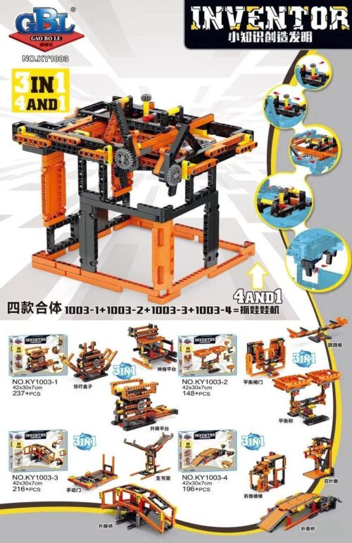 Tổng hợp bộ lắp ráp kỹ thuật GBL KY1003-3 Inventor 3 trong 1 và các bộ khác, đồ chơi STEM cơ khí cho bé trai 6 tuổi, giá rẻ.