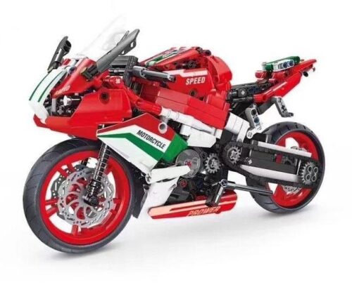 Mô hình xe đua Ducati KY1102 của GBL cho bé trai 6 tuổi, bộ lắp ráp giá rẻ với thiết kế Technic chi tiết.