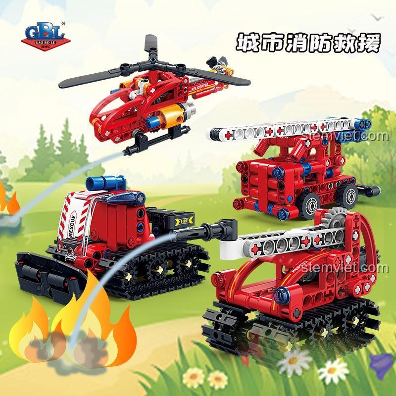 Đồ chơi mô hình Xe Cứu Hỏa Đa Năng GBL KY1116, rèn luyện tư duy sáng tạo cho trẻ.