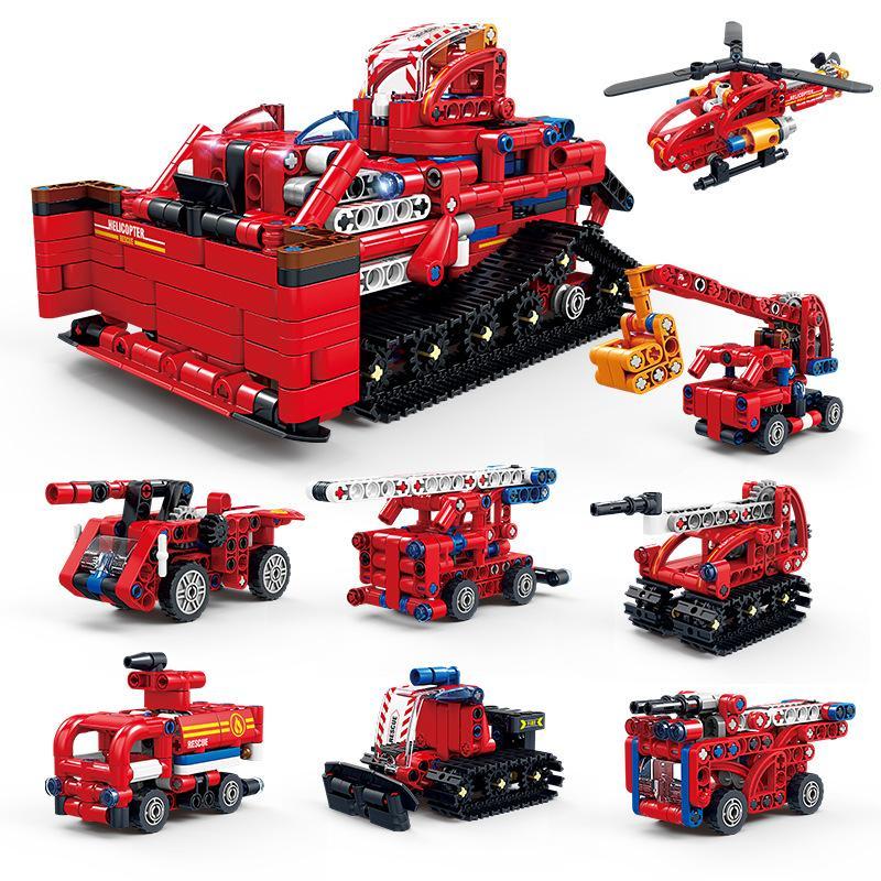 Bộ lắp ráp GBL KY1116 Xe Cứu Hỏa Phá Chướng Ngại Vật 8 trong 1 cho bé trai 8 tuổi, chất lượng cao giá rẻ.