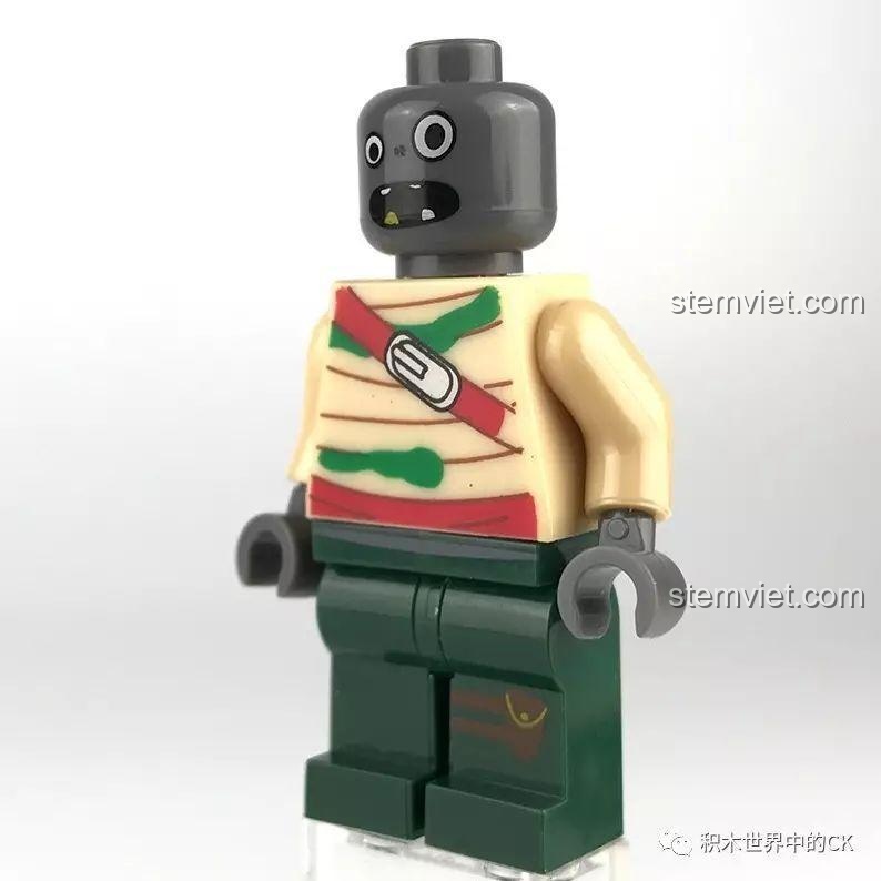 Góc nghiêng của minifigure Zombie cơ bản trong set đồ chơi Hoa Quả Nổi Giận LELE.