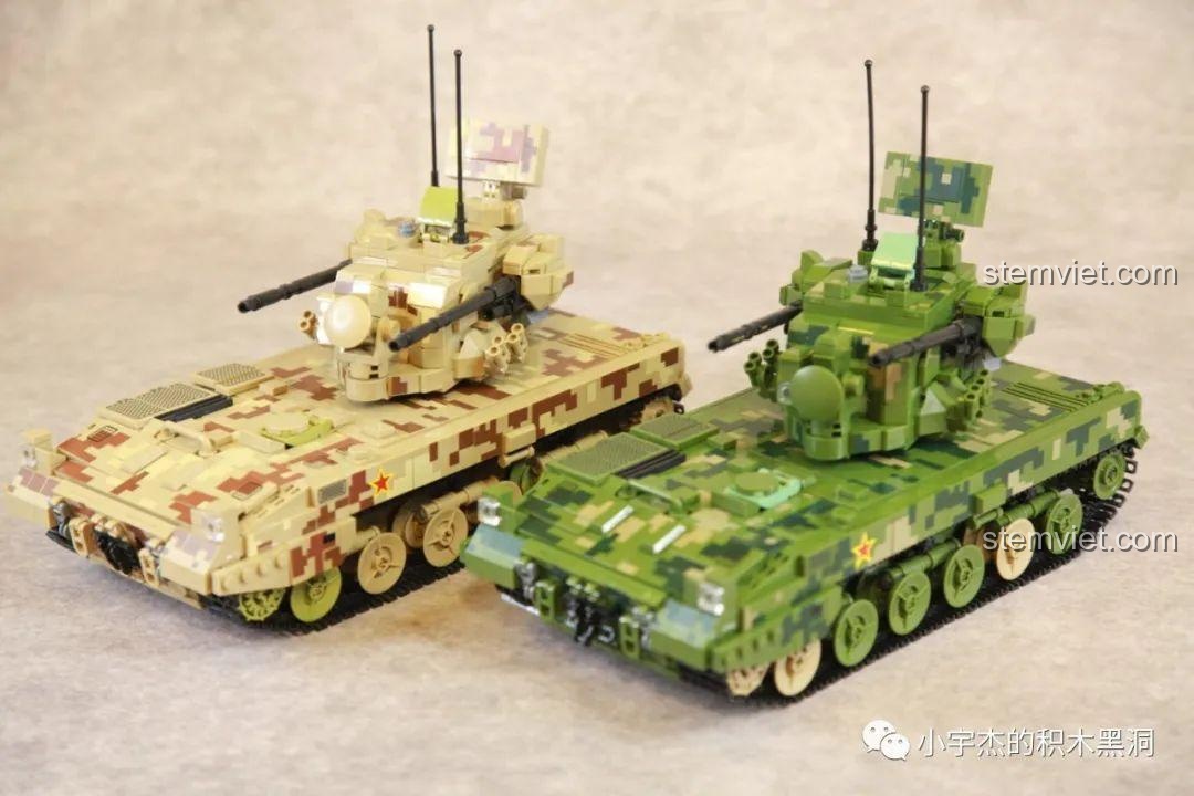 Góc nhìn từ trên cao của tháp pháo mô hình Panlos Brick 688005.