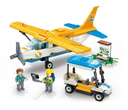 Bộ lắp ghép Máy bay tham quan Yakai GUDI 10501, đồ chơi lắp ráp GUDI cho bé trai 6 tuổi, giá tốt, mô hình máy bay và xe điện sân golf chi tiết.