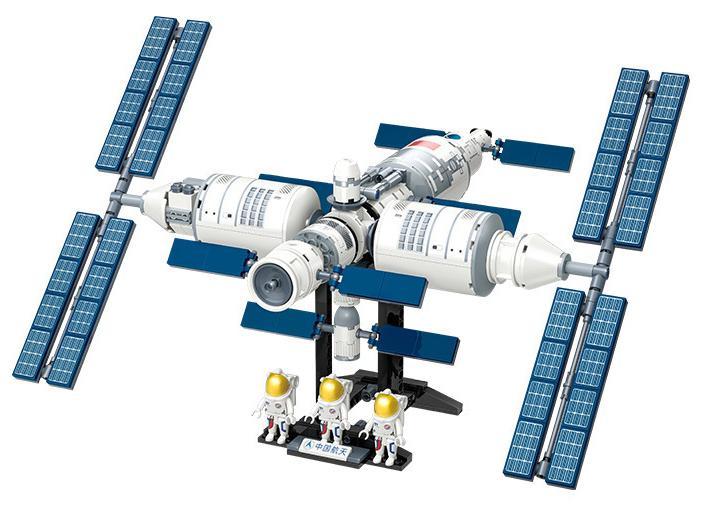 Bộ lắp ghép Trạm Không Gian Hàng Không Trung Quốc GUDI 11004 với 372 mảnh ghép, mô hình chi tiết, giúp bé trai 6 tuổi khám phá vũ trụ và phát triển tư duy không gian.