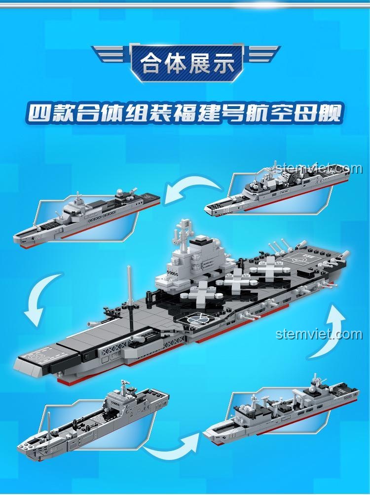 Kích thước mô hình Tàu đổ bộ Type 072A GUDI 20402C, đồ chơi lắp ráp tàu chiến chi tiết, giá tốt.
