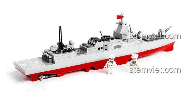 Đồ chơi lắp ráp GUDI 20406, mô hình Tàu chiến Type 055 với 2 minifigure, đồ chơi quân sự cho bé trai 6 tuổi, chất lượng cao