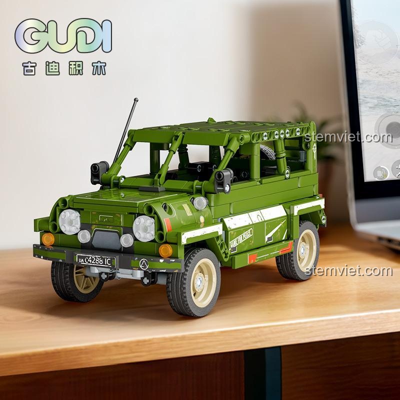 Mô hình xe UAZ Game for Peace GUDI 20503 chất lượng cao, đồ chơi lắp ráp xe địa hình UAZ 537 chi tiết cho bé trai 6 tuổi.