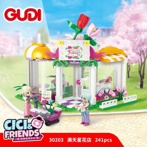 Bộ lắp ghép Cửa hàng hoa Baby's Breath GUDI 30203. Đồ chơi xếp hình tiệm hoa dễ thương cho bé gái 6 tuổi, giá rẻ.