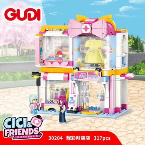 Bộ lắp ráp cửa hàng thời trang GUDI 30204 cho bé gái 6 tuổi. Đồ chơi xếp hình shop quần áo giá rẻ, giúp bé phát triển sự sáng tạo.