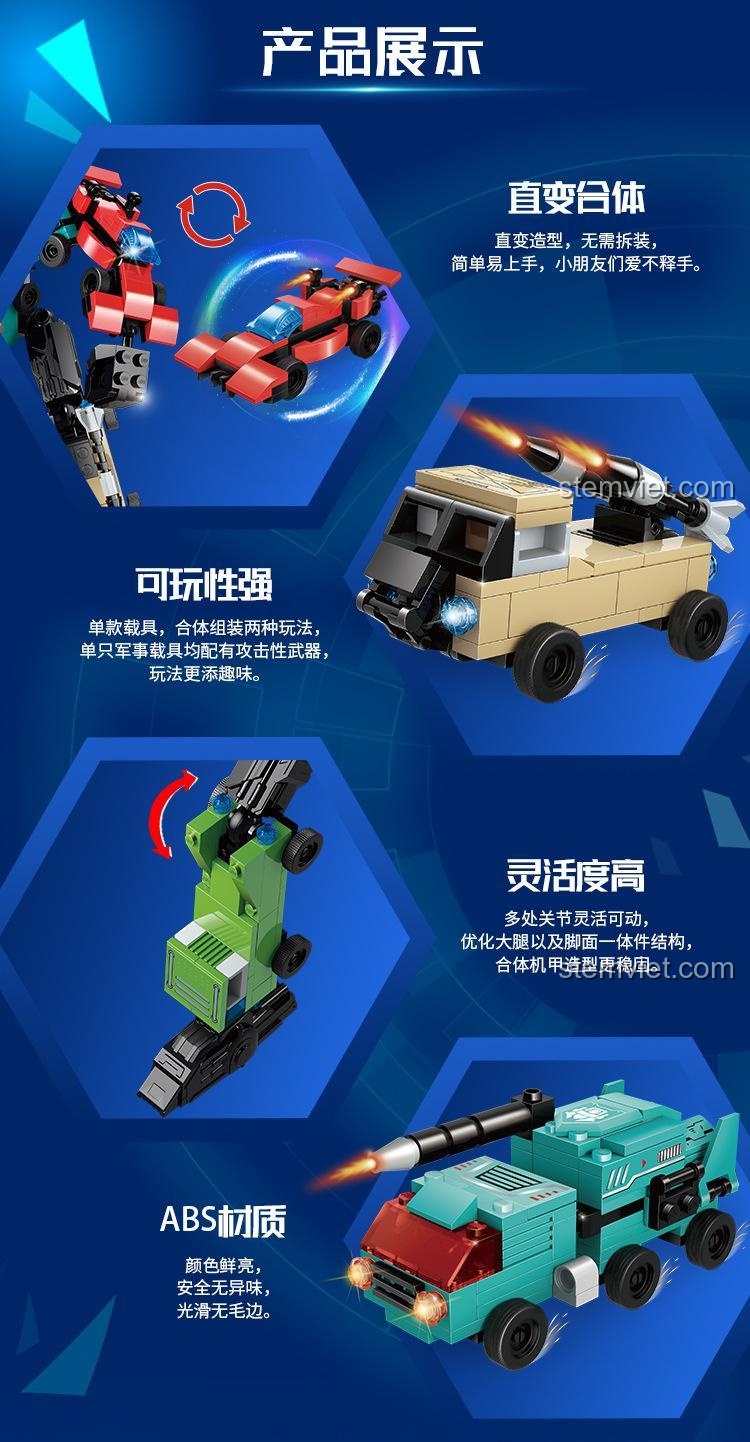 Các tính năng nổi bật của bộ lắp ghép GUDI 40202: hợp thể trực tiếp, nhiều cách chơi, khớp linh hoạt, chất liệu ABS an toàn.