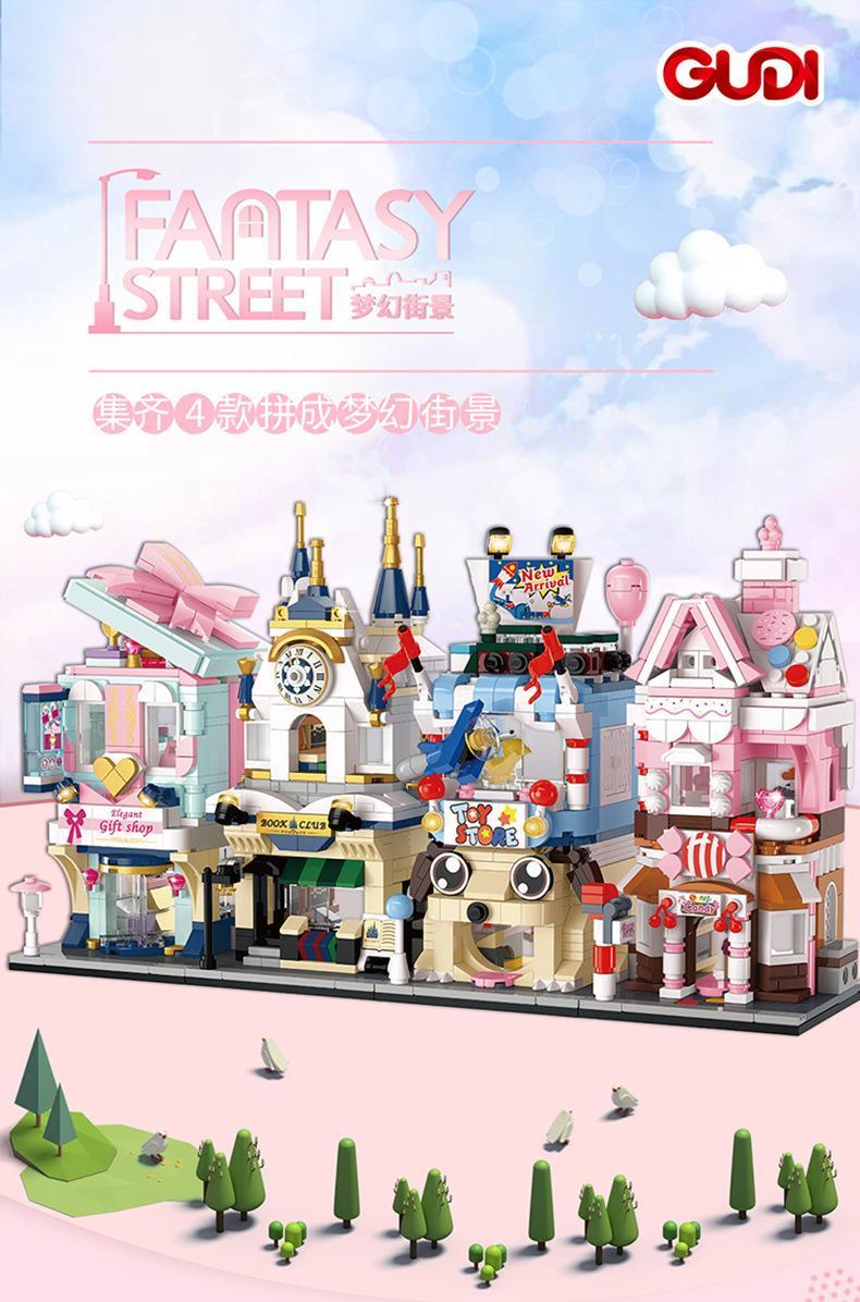Bộ lắp ghép GUDI 51003 Phố Cổ Tích Mộng Mơ, đồ chơi mô hình chất lượng cao cho bé gái 6 tuổi, giá tốt
