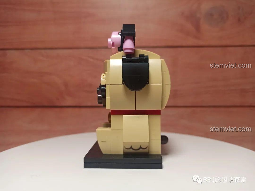 Mô hình Bazhahei 54 hoàn chỉnh, đồ chơi xây dựng Chó Pug Thần Cửa với thiết kế đáng yêu, phù hợp bé gái.