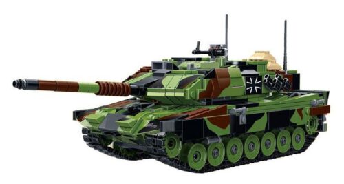 Bộ lắp ghép GUDI 6105 Xe Tăng Chủ Lực Leopard 2A6 Đức 1043 mảnh ghép màu xanh lá, nâu, đen cho bé trai 6 tuổi, đồ chơi mô hình quân sự giá tốt.