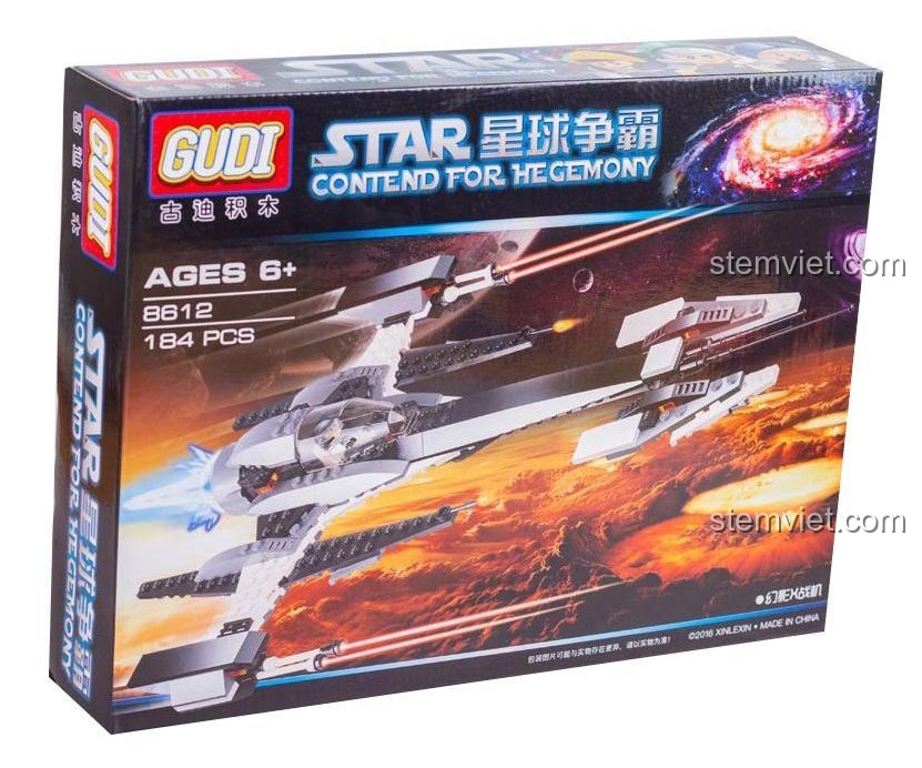 Mô hình Chiến Cơ X-Phantom GUDI 8612 đã lắp ráp hoàn chỉnh, thể hiện thiết kế độc đáo và màu sắc chủ đạo xám, đen, trắng, phù hợp cho bé trai 6 tuổi yêu thích đồ chơi mô hình không gian.