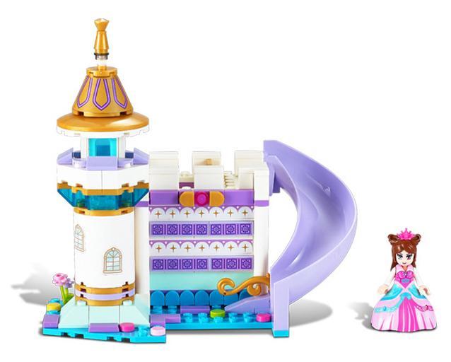 Bộ lắp ghép Bút đựng bút Ye Luoli GUDI 9043 lâu đài công chúa màu tím hồng, có minifigure công chúa, phù hợp bé gái 6 tuổi, giá tốt.