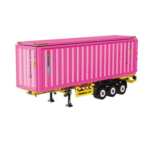 Mô hình Container Hồng 1:10 Happy Build YC-QC013, đồ chơi lắp ráp 3565 mảnh ghép, sắc hồng cá tính, tỉ lệ 1:10, cửa mở được, chân chống nâng hạ, phù hợp bé gái 8 tuổi, giá tốt