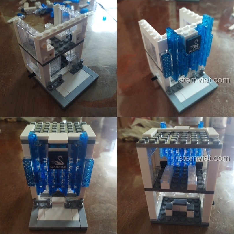 Hoàn thiện tầng hai của Cửa hàng trang sức SEMBO SD6041 với bức tường kính lớn ấn tượng.
