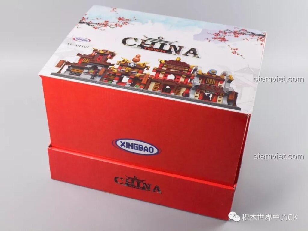 Hộp quà tặng của bộ lắp ráp Phố Cổ Trung Hoa Mini XB-01101, thiết kế sang trọng, phù hợp làm quà cho người yêu kiến trúc.