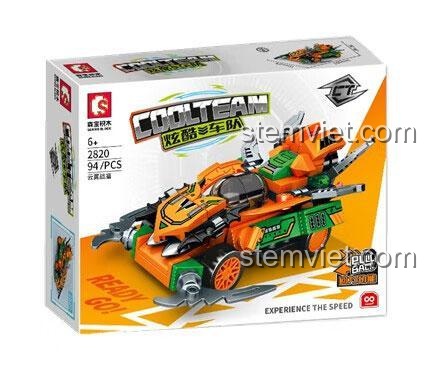 Hộp đồ chơi lắp ráp Xe đua Cool Team Sembo 2820, phù hợp cho bé trai 6 tuổi.