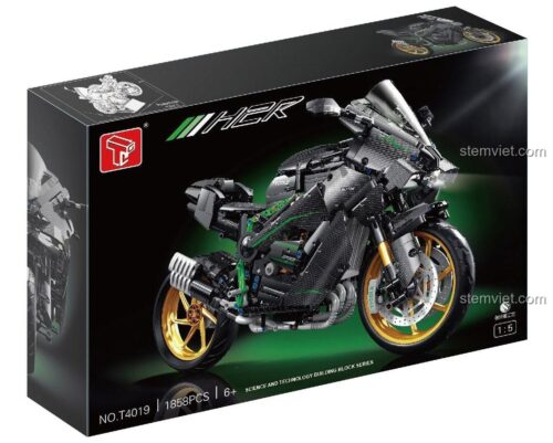 Hộp đồ chơi mô hình TGL T4019 Kawasaki Ninja H2R với 1858 mảnh ghép, quà tặng hấp dẫn cho bé trai.