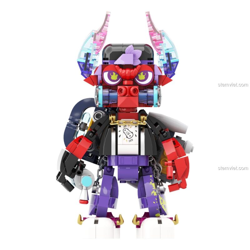 Chi tiết mặt sau của đồ chơi mô hình Figure Trâu Trượt Ván 10012, thể hiện sự hoàn thiện tỉ mỉ.