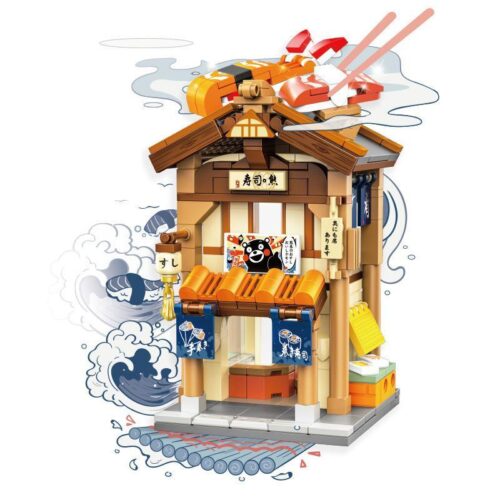 bộ lắp ghép Cửa hàng Sushi Kumamon Inbrixx 880021 chi tiết cao cấp cho bé 6 tuổi, đồ chơi mô hình Tiệm Sushi Kumamon giá tốt