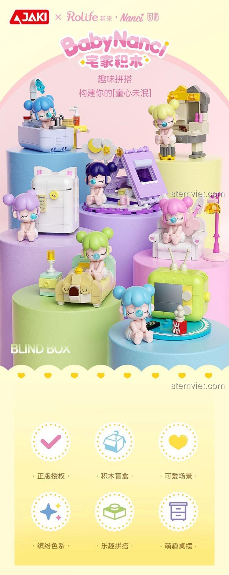 Poster bộ sưu tập 7 mẫu Baby Nanci từ bộ lắp ghép JAKI HK102 giá tốt.