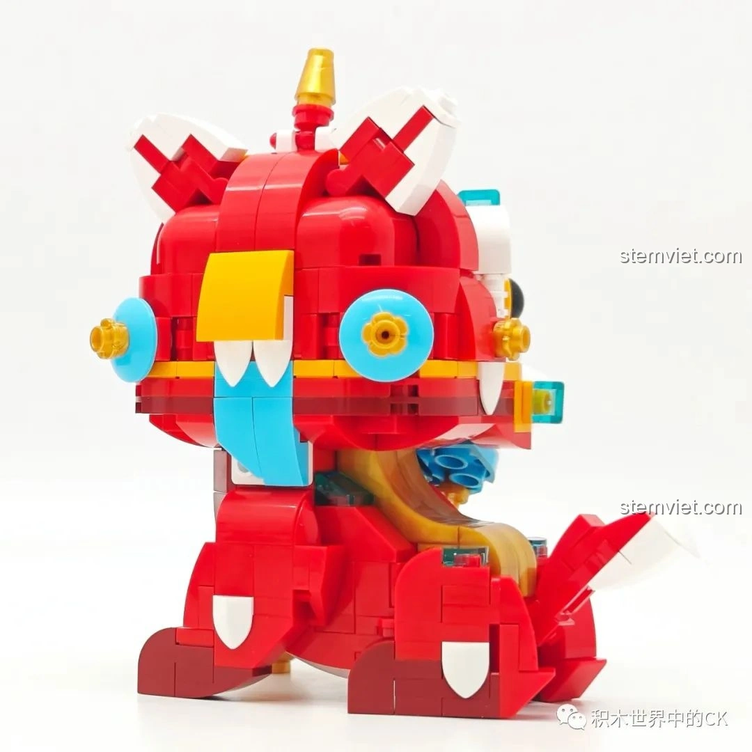 Các túi mảnh ghép và sách hướng dẫn của mô hình Lucky Kirin trong Bộ sưu tập Sơn Hải Kinh JAKI.