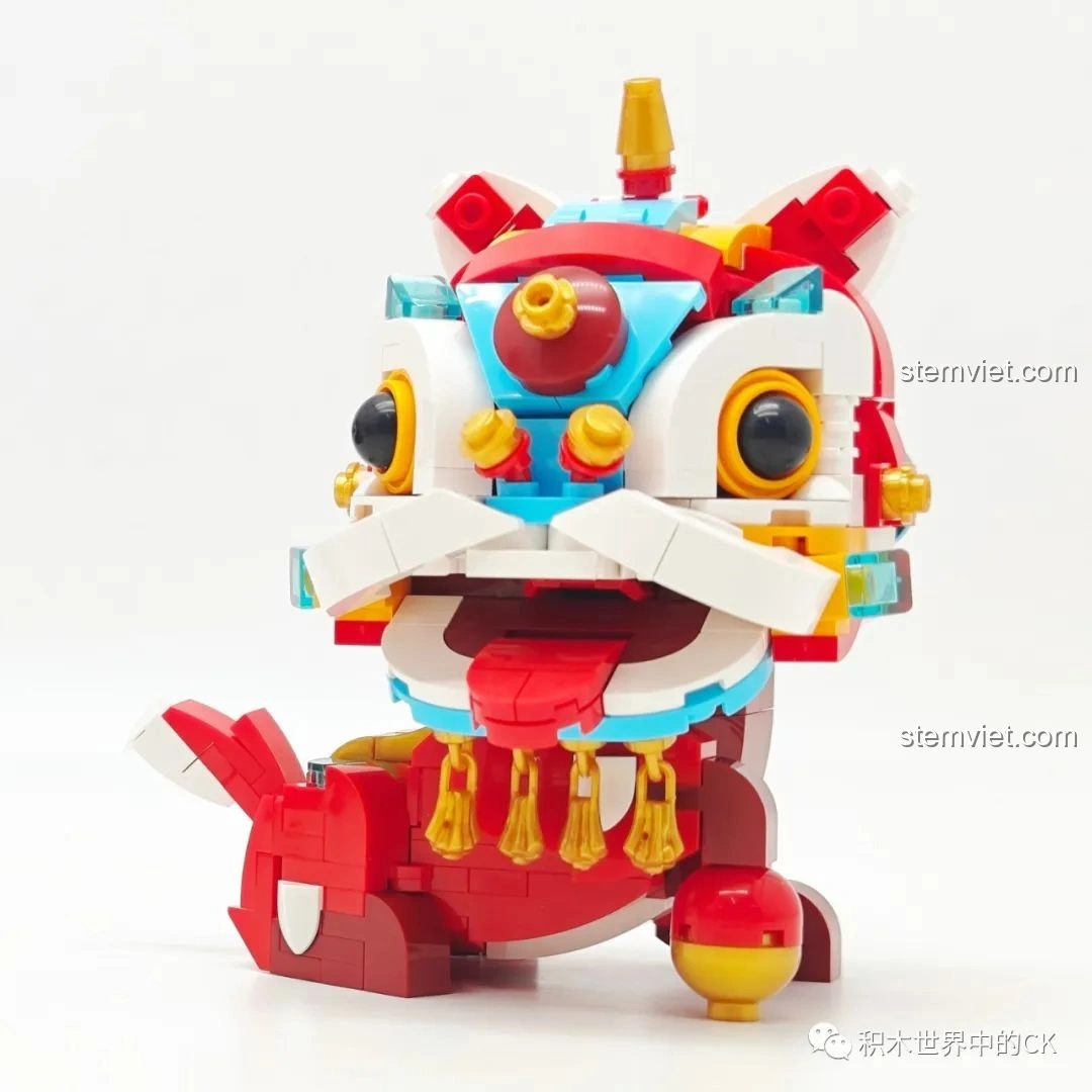 Mô hình Lucky Lion (Sư Tử May Mắn) đã hoàn thiện, nhìn từ góc khác.