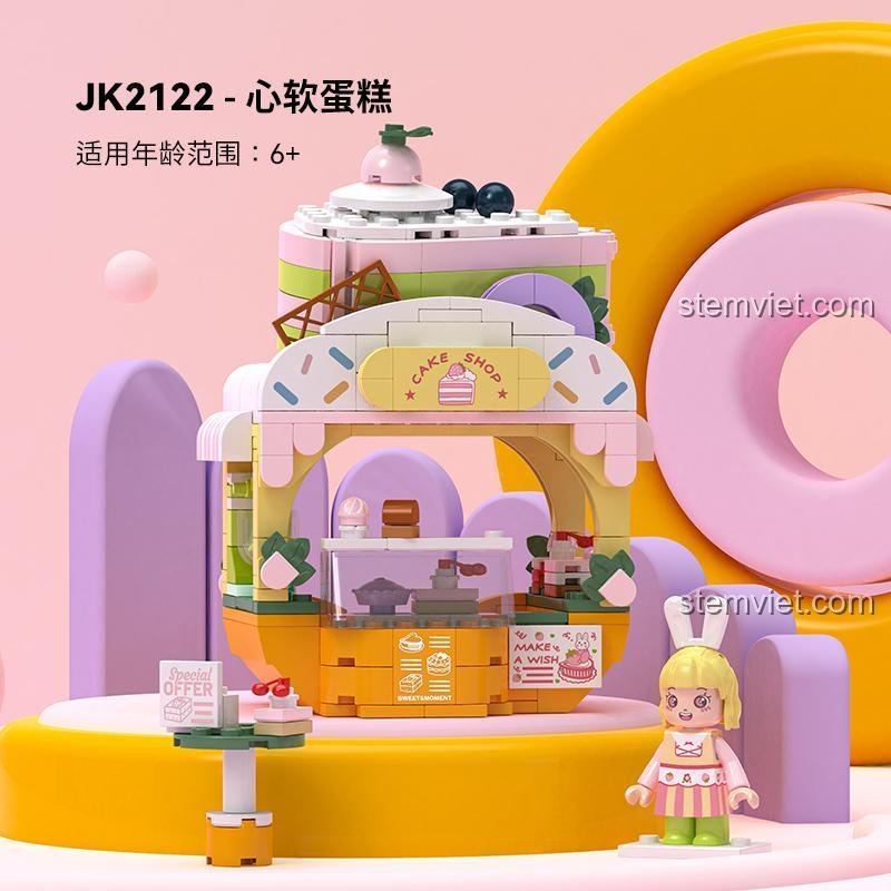 Hộp bộ lắp ghép JAKI JK2122 Cửa hàng bánh ngọt, chi tiết tinh xảo, món quà tuyệt vời cho bé gái 6 tuổi.