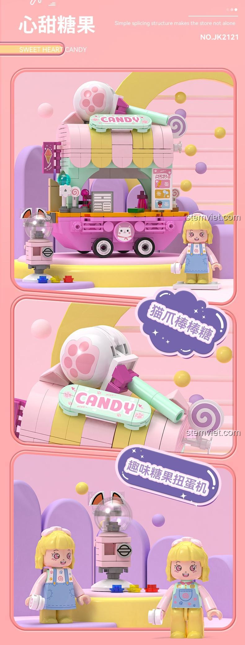 Mô hình đồ chơi lắp ráp JAKI JK2125 Cửa Hàng Bánh Mì, chi tiết sản phẩm, cho bé gái 6 tuổi