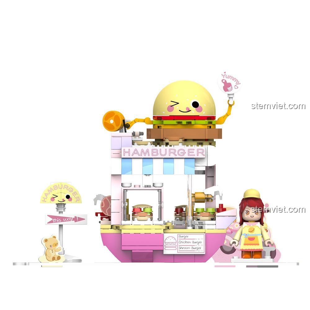 Cửa hàng đồ chơi 2129 tiệm bánh mì kẹp thịt với minifigure và phụ kiện