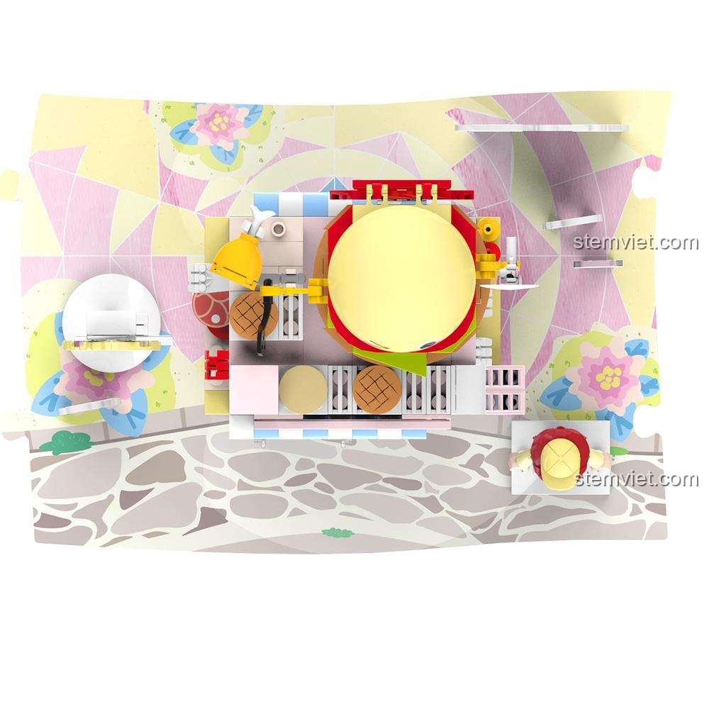 Đồ chơi xây dựng Cửa hàng kẹo JK2129 tiệm bánh mì kẹp thịt nhìn từ trên xuống