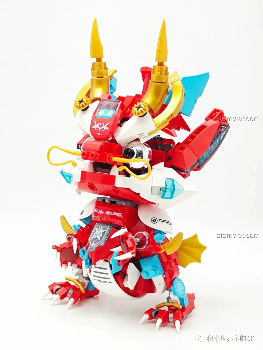 Mô hình Rồng Cơ Giáp Xích Diễm JAKI JK5138 đã hoàn thiện, nhìn trực diện từ phía trước.