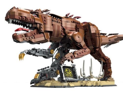 Mô hình Khủng Long Bạo Chúa Cơ Khí JAKI JK8101-1 màu nâu, đồ chơi lắp ráp cho bé trai 8 tuổi, giá tốt