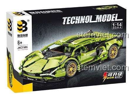 Hộp đồ chơi lắp ráp Jie Kai JKC7101 Lamborghini Sián FKP 37, bộ đồ chơi siêu xe thể thao cho bé trai 6 tuổi, giá tiết kiệm.