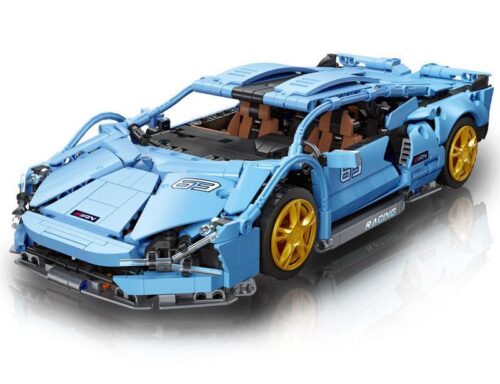 Bộ đồ chơi lắp ráp Jie Star 92018 Lamborghini Sián FKP 37 màu xanh dương, mô hình siêu xe điều khiển từ xa tỉ lệ 1:14, chất lượng cao cho bé trai 6 tuổi, giá tốt.