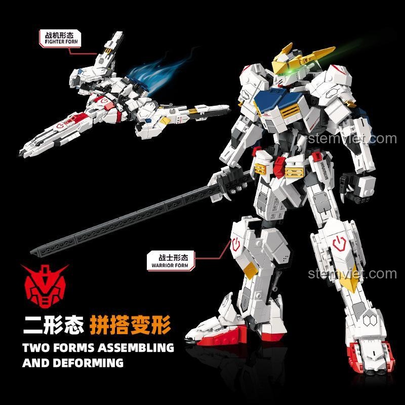 máy bay chiến đấu Robot Chiến Đấu JIE STAR FF20012 biến hình 2 kiểu cho bé trai 6 tuổi