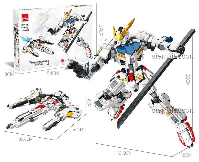 đồ chơi mô hình JIE STAR FF20012 Robot Biến Hình Chiến Đấu kích thước chi tiết cho bé trai 6 tuổi