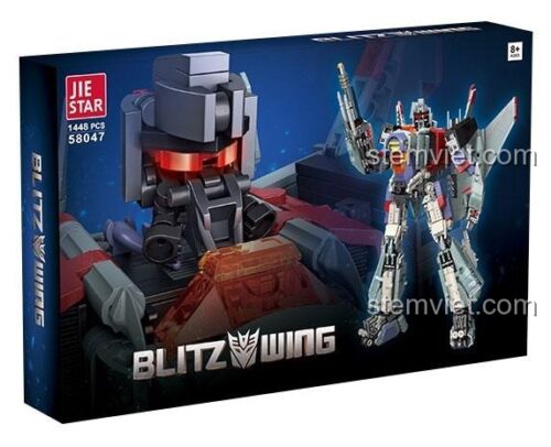 Hộp đồ chơi JIESTAR 58047 Robot Biến Hình Blitzwing, bộ lắp ghép 1448 mảnh, quà tặng bé trai 8 tuổi