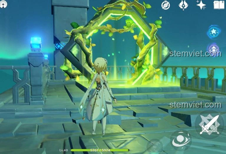 Cận cảnh chi tiết cột pháp thuật trong ngăn bí mật của JIESTAR 58102 Sách Thiên Không, thiết kế độc đáo.