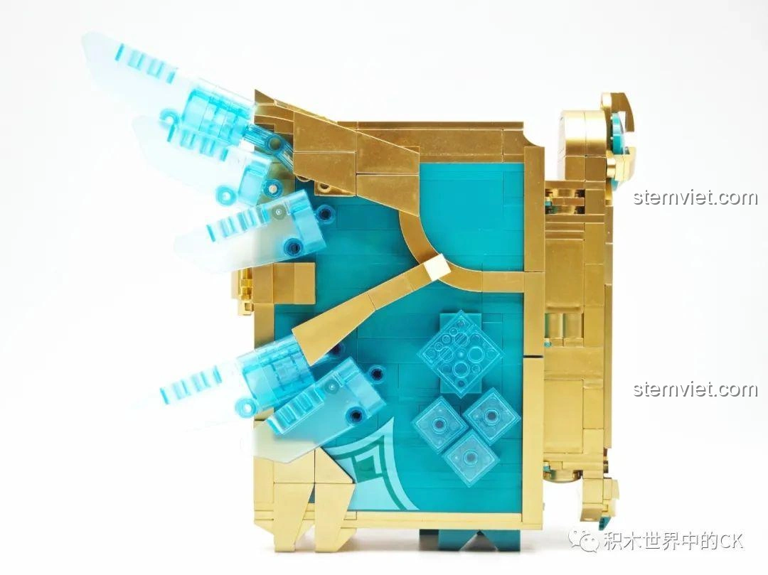 Mặt sau của mô hình JIESTAR 58102 Sách Thiên Không, với các đường nét và chi tiết độc đáo.
