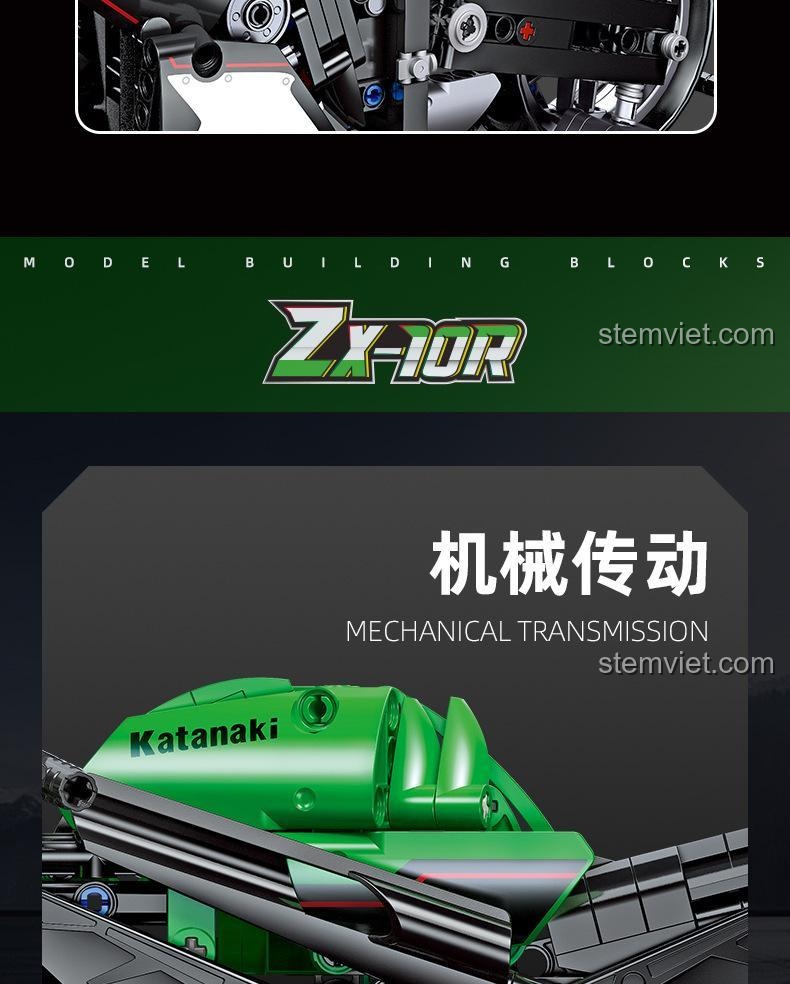 Tính năng truyền động cơ khí của đồ chơi mô hình JIESTAR 91023, mang lại trải nghiệm lắp ráp chân thực.