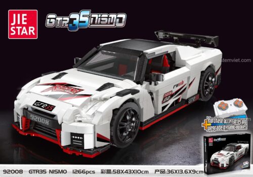 Hộp đồ chơi mô hình JIESTAR 92008 xe đua Nissan GTR35, 1266 mảnh, có thể nâng cấp RC.