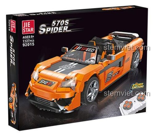Mô hình đồ chơi lắp ghép Siêu xe McLaren 570S Spider JIESTAR 92015 màu cam nổi bật, thiết kế khí động học, phù hợp cho bé trai yêu thích tốc độ.