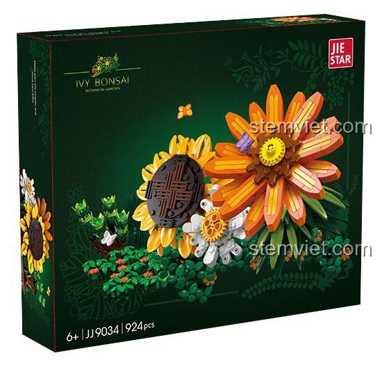 bộ lắp ráp Chậu cây cảnh hoa hướng dương JIESTAR JJ9034 cho bé gái 8 tuổi.